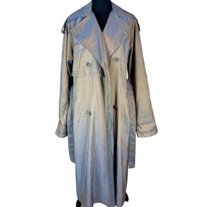 Vintage London Fog Womens Trench Coat Double Breasted Belted Iridescent 8 Reg